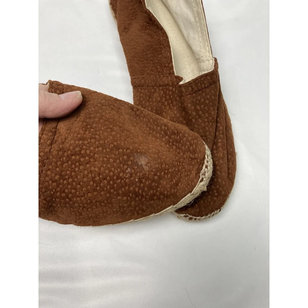 Darc Cuir Leather Espadrille Flats Women’s Brown Slip-On Woven‎ Jute Sole 9.5-10